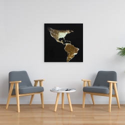 Canvas 24 x 24 - American continent at night