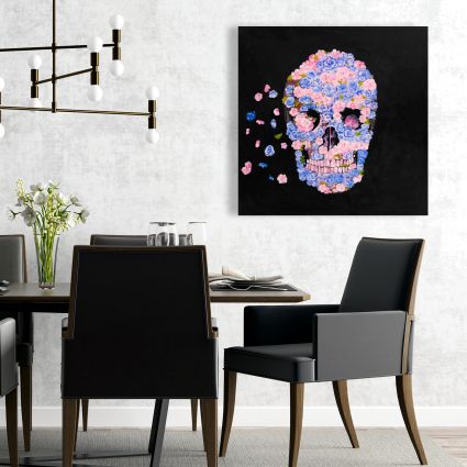 Skull of flowers in flight