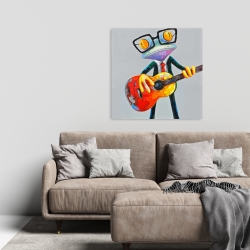 Toile 24 x 24 - Drôle de grenouille à la guitare