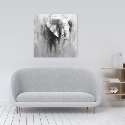 éléphant abstrait en tons de gris
