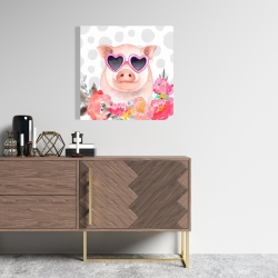 Canvas 24 x 24 - Little pig in love