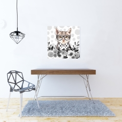 Canvas 24 x 24 - Geek cat
