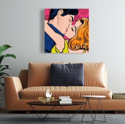 Toile 24 x 24 - Couple de style pop art