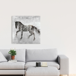 Toile 24 x 24 - Silhouette brune de cheval