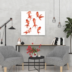 Toile 24 x 24 - Petits poissons rouge