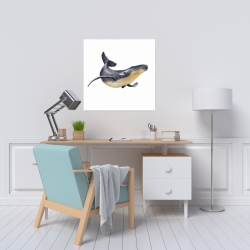 Canvas 24 x 24 - Watercolor blue whale