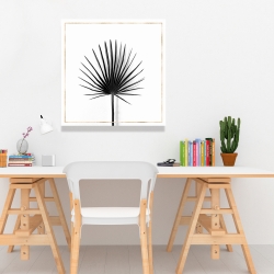 Canvas 24 x 24 - Cabbage palm leaf with gold lines