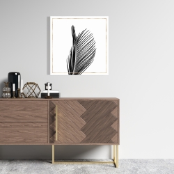 Canvas 24 x 24 - Areca palm with gold line