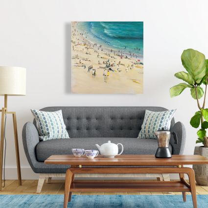 Foule à la plage l'été