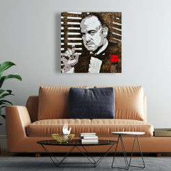 Toile 24 x 24 - Le parrain en noir et blanc