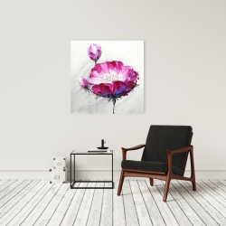 Toile 24 x 24 - Fleur sauvage fuchsia