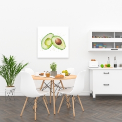 Canvas 24 x 24 - Watercolor open avocado
