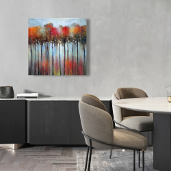 Canvas 24 x 24 - Abstract and colorful forest
