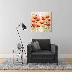 Canvas 24 x 24 - Red flowers garden