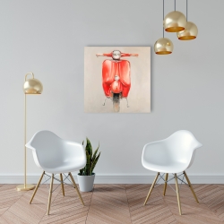 Toile 24 x 24 - Petit cyclomoteur rouge