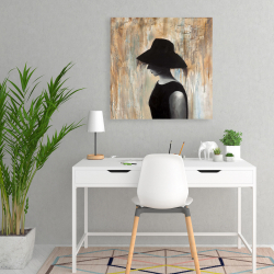 Toile 24 x 24 - Audrey hepburn avec un grand chapeau