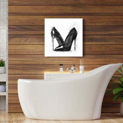 Black high heels shoes