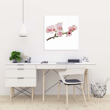 Branch of cherry blossom in pink