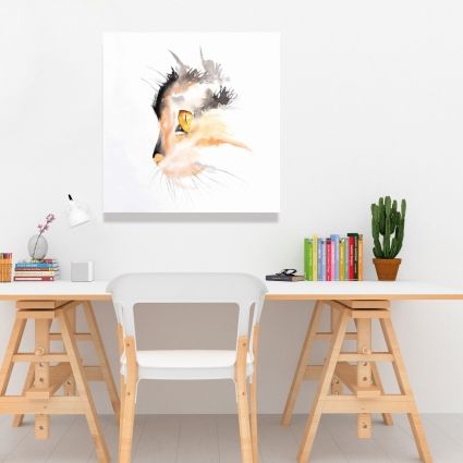 Profil d'un chat à l'aquarelle
