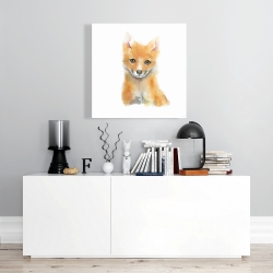 Canvas 24 x 24 - Watercolor baby fox
