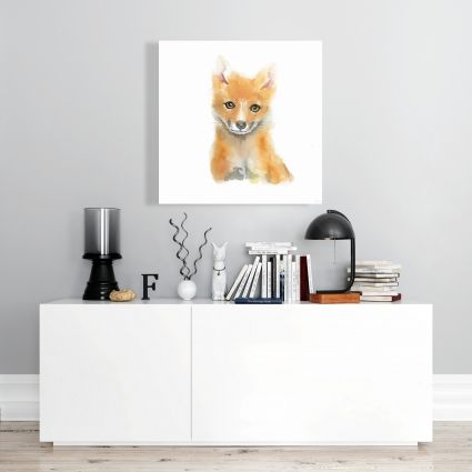 Watercolor baby fox