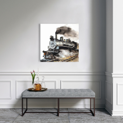 Toile 24 x 24 - Train vapeur vintage