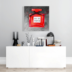 Canvas 24 x 24 - Perfume red bottle