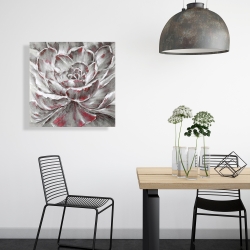 Toile 24 x 24 - Fleur rouge et grise