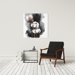 Canvas 24 x 24 - Watercolor cotton flowers