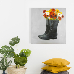 Toile 24 x 24 - Bottes pleines de fleurs