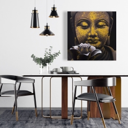 Canvas 24 x 24 - The eternal smile of buddha and his lotus