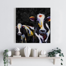 Canvas 24 x 24 - Two funny cows victorian