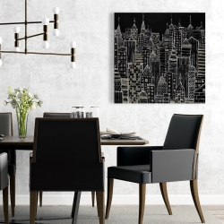 Canvas 24 x 24 - Illustrative city towers