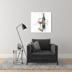 Toile 24 x 24 - Bouteille de vin rouge