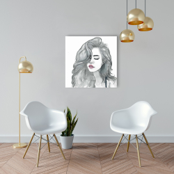 Canvas 24 x 24 - Beautiful female hair