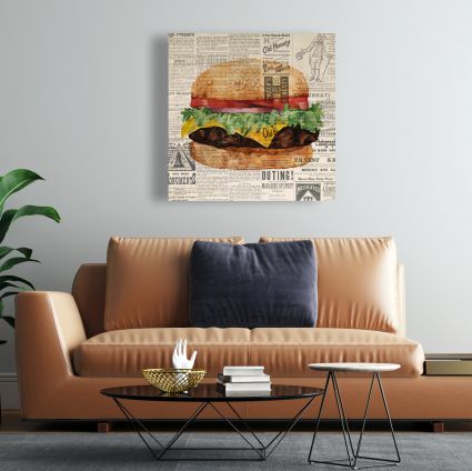 Vintage style all dressed cheeseburger