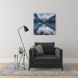 Toile 24 x 24 - Paysage montagneux pixelisé