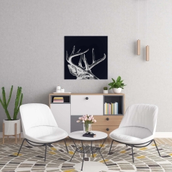 Canvas 24 x 24 - Blue roe deer plume