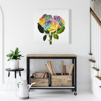 Bouquet of rainbow roses