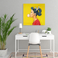 Toile 24 x 24 - Femme rétro avec queue de cheval