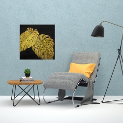 Canvas 24 x 24 - Gold monstera
