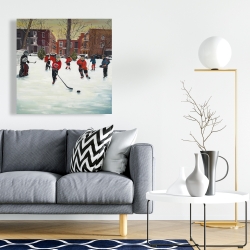Toile 24 x 24 - Jeunes joueurs de hockey