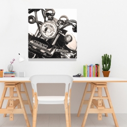 Canvas 24 x 24 - Realistic sepia motorcycle 