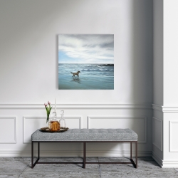 Canvas 24 x 24 - Dog on the beach
