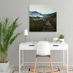 Toile 24 x 24 - Moutons à la campagne