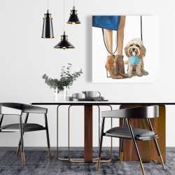 Toile 24 x 24 - Chien cavoodle à la mode