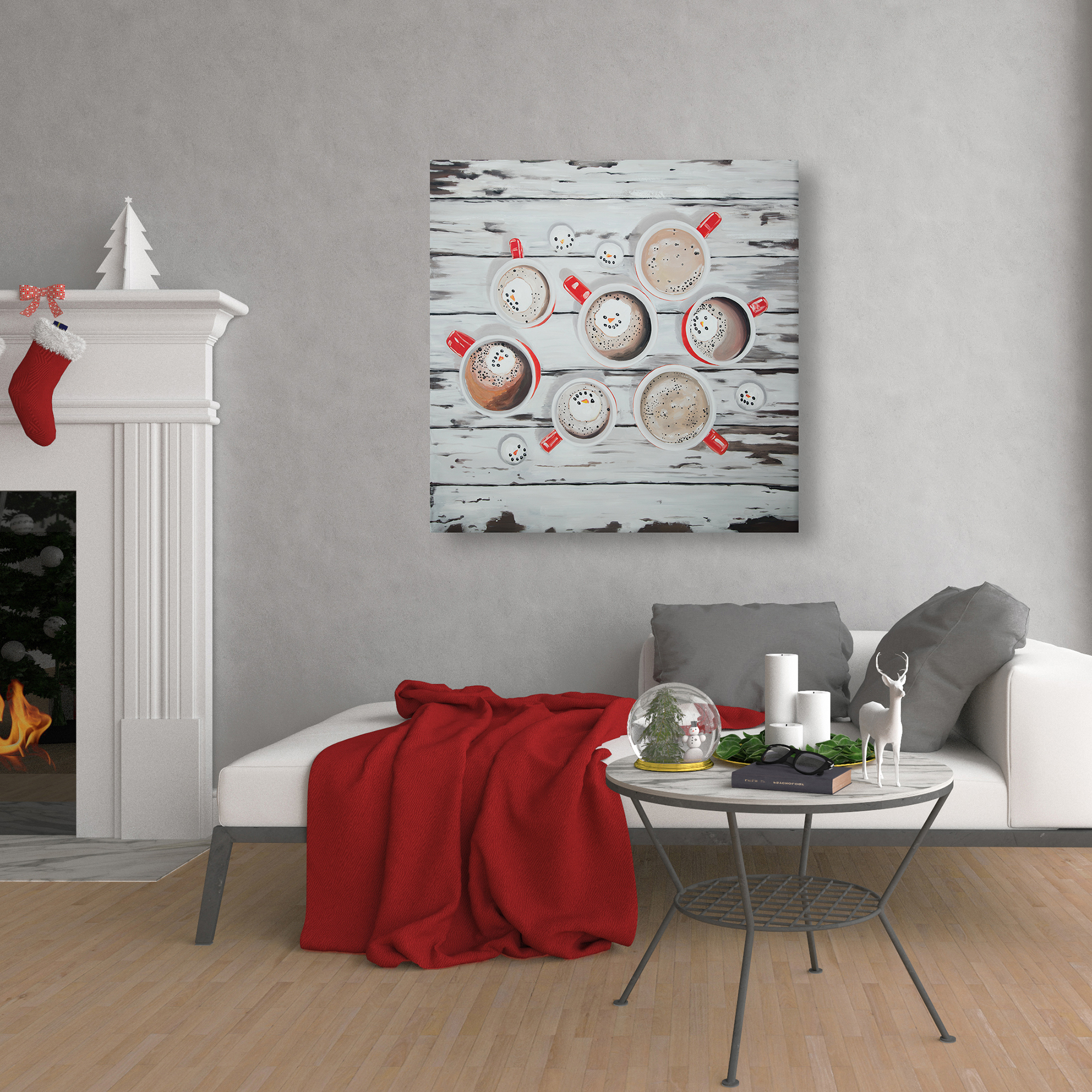 Toile 24 x 24 - Chocolat chaud du temps des fêtes