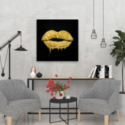 Canvas 24 x 24 - Golden lips