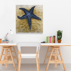 Toile 24 x 24 - étoile de mer bleu