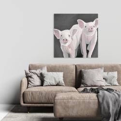 Toile 24 x 24 - Deux petits porcelets